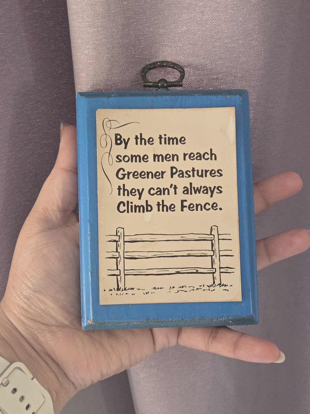 Vintage Wall Plaque/Trivet With Humorous Phrase